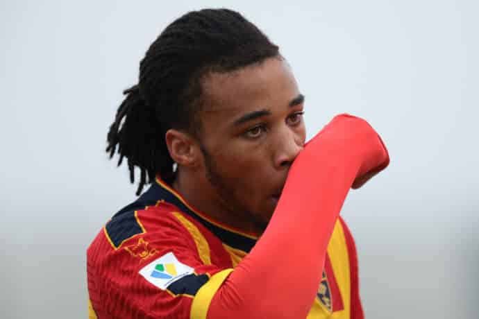 Lecce AC Milan Tipp Bild zeigt Yohan Mboko Mundondo © Sportimage Ltd / Alamy Stock Photo