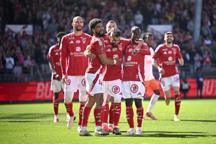 Brest Lille Tipp Bild zeigt Torjubel Brest © Icon Sport / Alamy Stock Photo