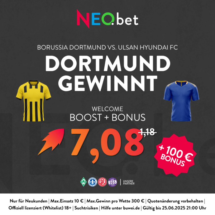 Quote von 7,08 für einen Dortmund-Sieg