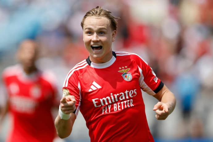 Benfica Chelsea Tipp Bild zeigt Andreas Schjelderup © Associated Press / Alamy Stock Photo