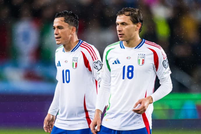 Italien Moldawien Tipp Bild zeigt Giacomo Raspadori und Nicolo Barella © Sipa US / Alamy Stock Photo