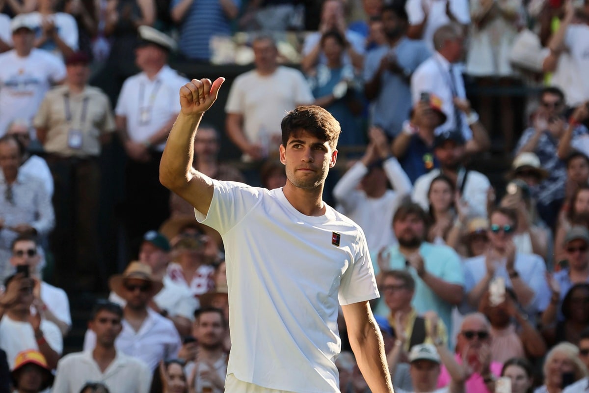 Wimbledon Tipps heute 02.07. Bild zeigt Carlos Alcaraz (© (© Associated Press / Alamy Stock Photo))