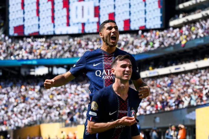 Chelsea PSG Tipp Bild zeigt Ruiz, Hakimi © Nicolò Campo / Alamy Stock Photo