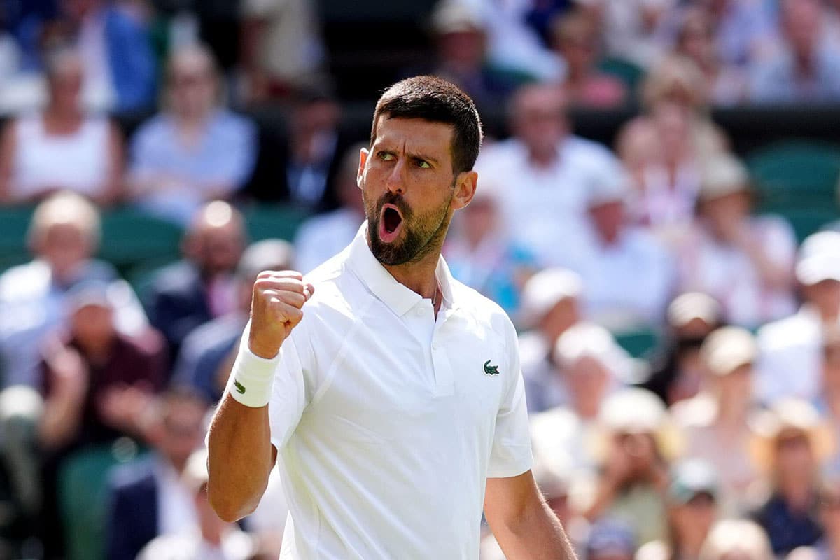Kecmanovic Djokovic Tipp Bild zeigt Novak Djokovic Jubel © PA Images / Alamy Stock Photo