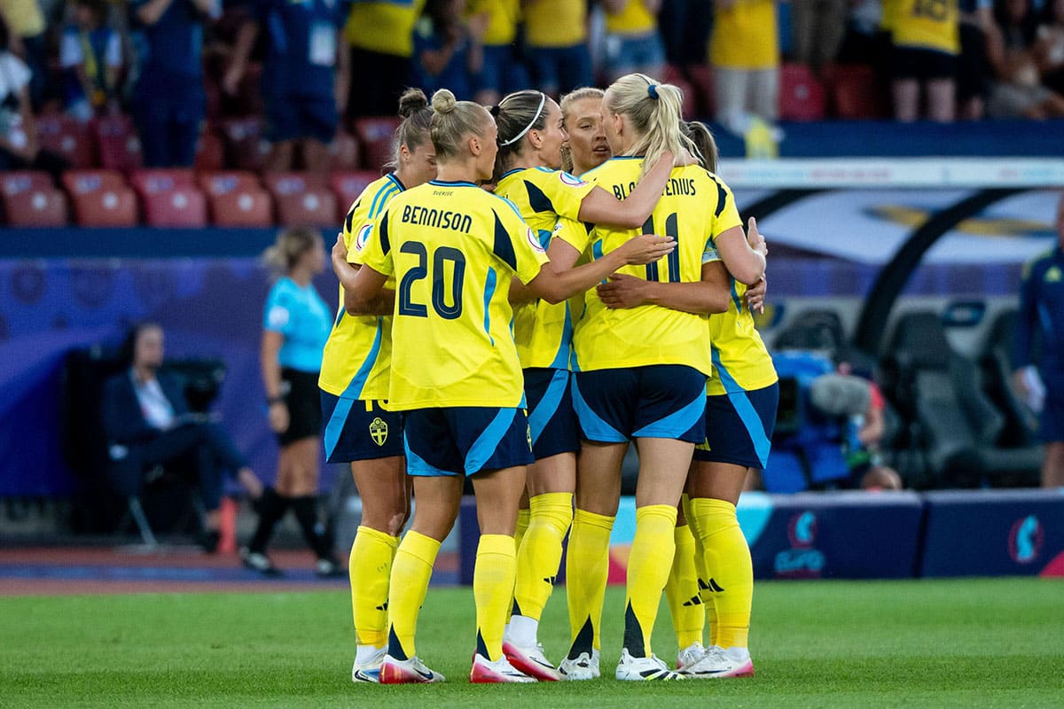 Schweden England Tipp Bild zeigt den Torjubel der Schwedinnen © dpa picture alliance