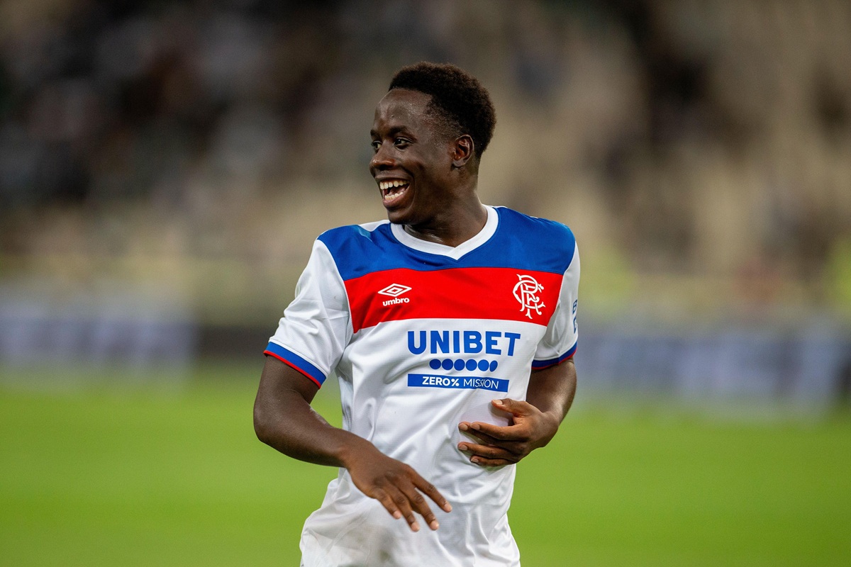 Glasgow Rangers Viktoria Pilsen Tipp Bild zeigt Djeidi Gassama © Action Plus Sports Images / Alamy Stock Photo