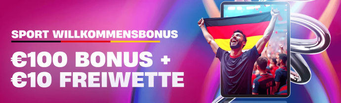 VBET: 10€ Freebet und 100% Bonus bis 100 Euro