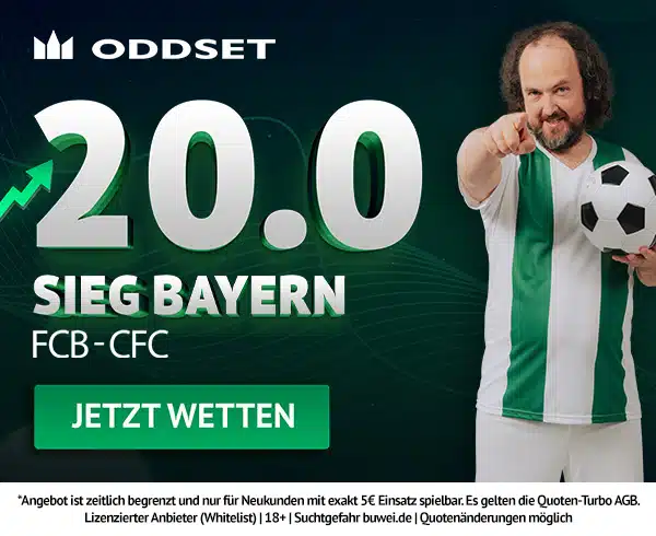 20.0 Quotenturbo zu Bayern - Chelsea bei Oddset