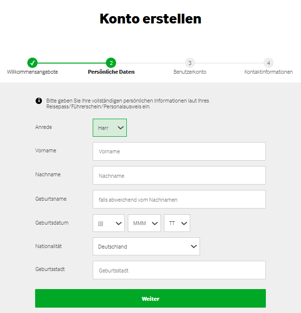Betway Konto anlegen
