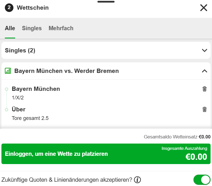 Betway Wette platzieren