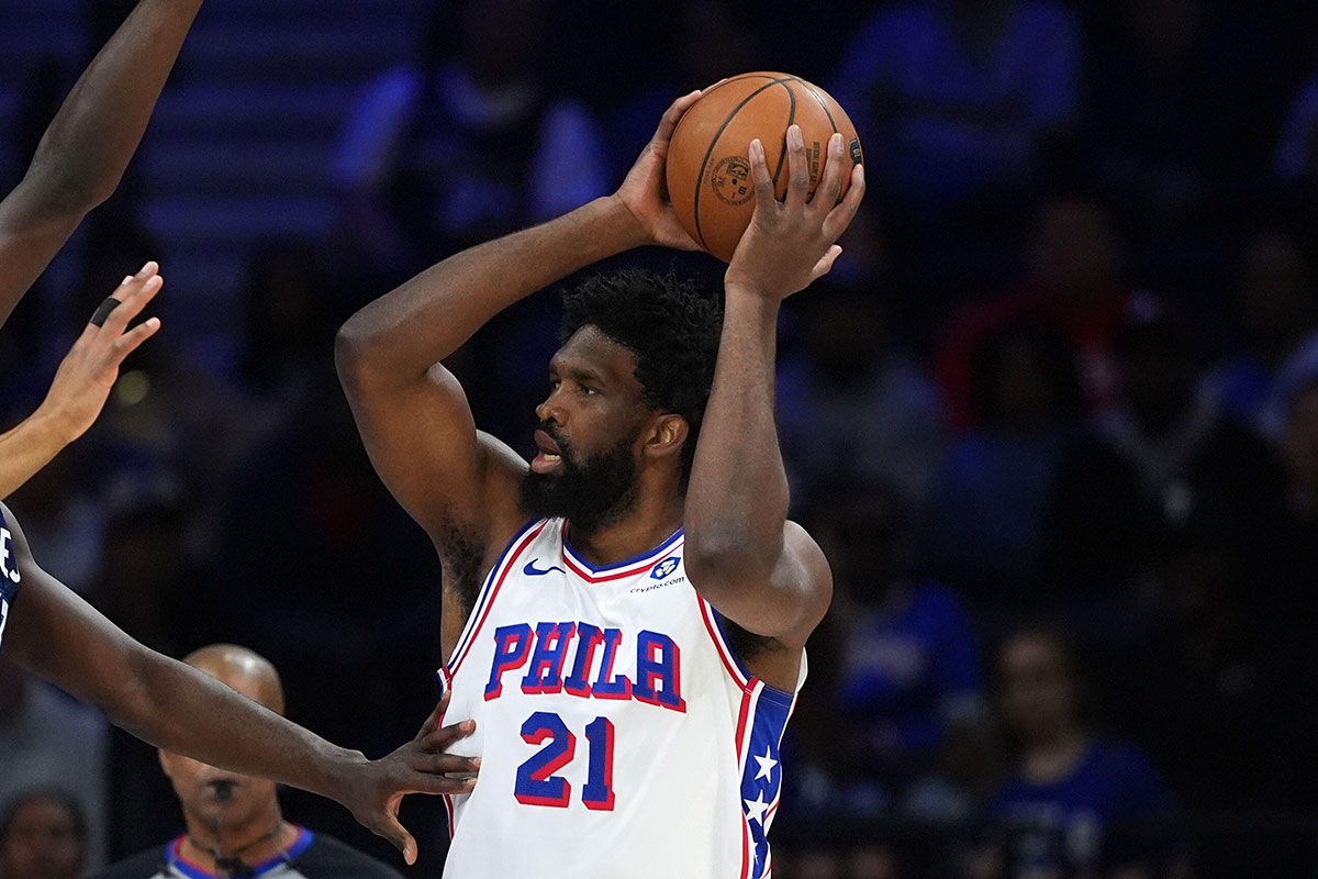 Bild zeigt Philadelphias Joel Embiid / Celtics 76ers Prognose und Tipp (© Associated Press) Celtics 76ers Prognose