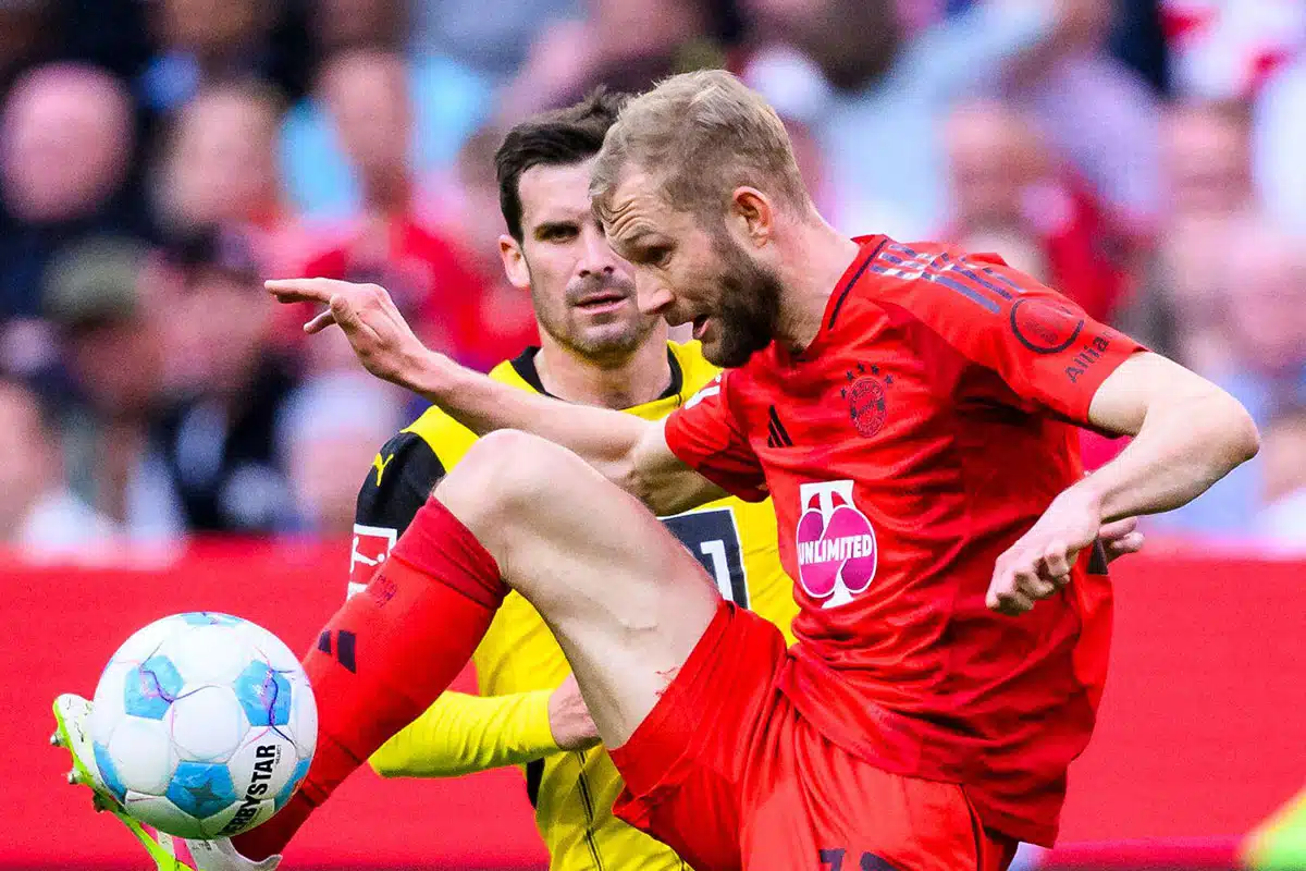 Konrad Laimer / Bayern Dortmund Prognose (© dpa/Alamy Live News) Bayern Dortmund Tipp