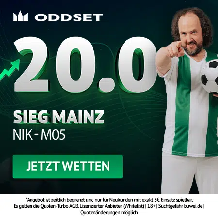 20.0 Quotenturbo zu Mainz vs. Nikosia bei Oddset