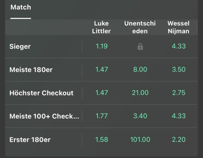 Darts Wettanbieter Bet365