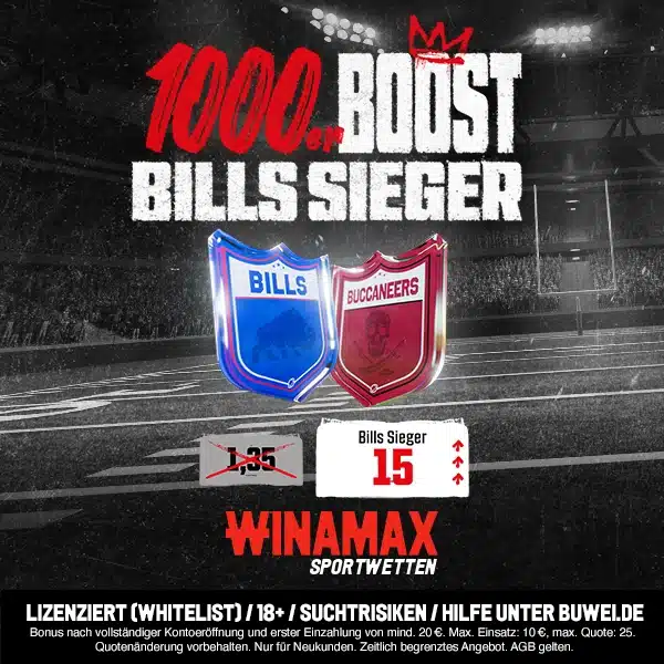 Winamax Boost Bills - Buccaneers