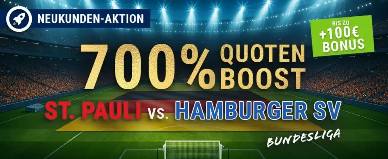 Jetzt den Bet-at-Home 700% Quotenboost zu St. Pauli - HSV sichern Bundesliga Quotenboost bei Bet-at-Home