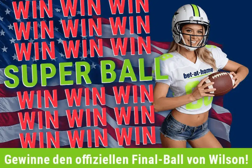 Jetzt bei Bet-at-Home Final-Ball von Wilson sichern Super Bowl Gewinnspiel bei Bet-at-home