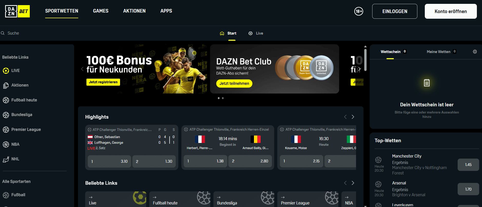 DAZN Bet Website