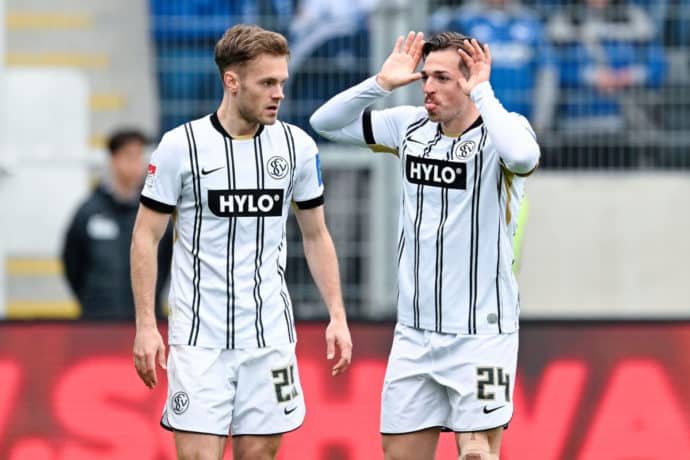 Luca Schnellbacher, Tom Zimmerschied / Elversberg Paderborn Prognose (© Uwe Anspach/dpa) Elversberg Paderborn Tipp