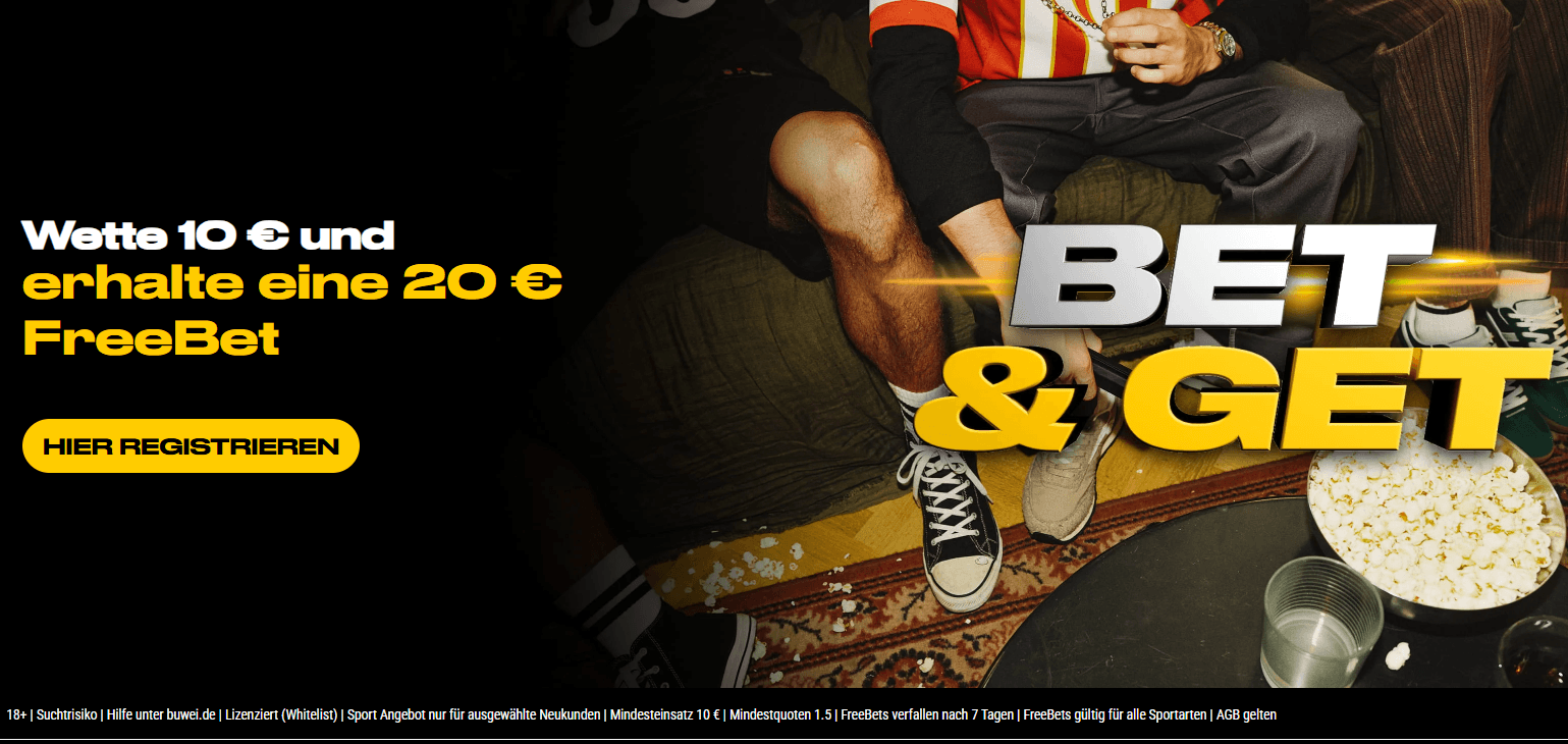 Jetzt 20€ Freebet sichern 20€ Freebet