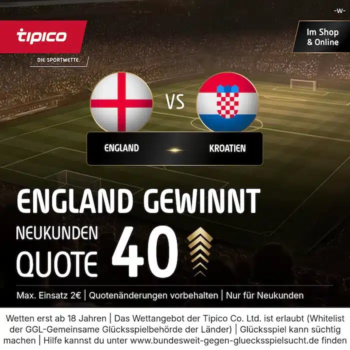 England Kroatien Quoten Tipico Boost