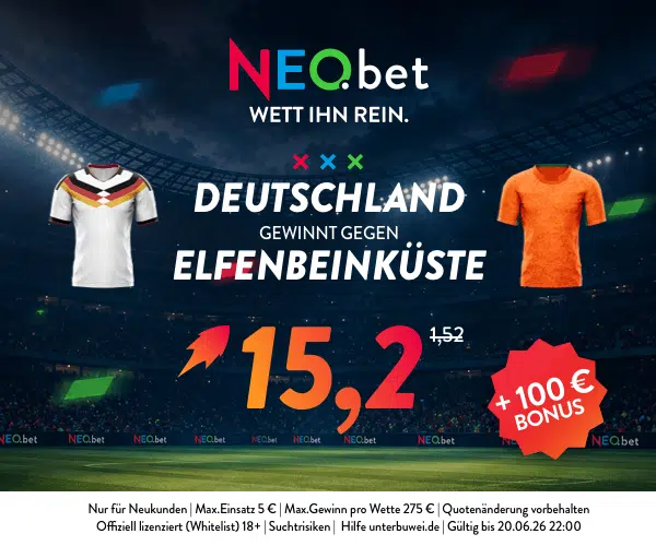 Jetzt NEO.bet 900% Quotenboost Deutschland Elfenbeinküste Deutschland Quotenbooost