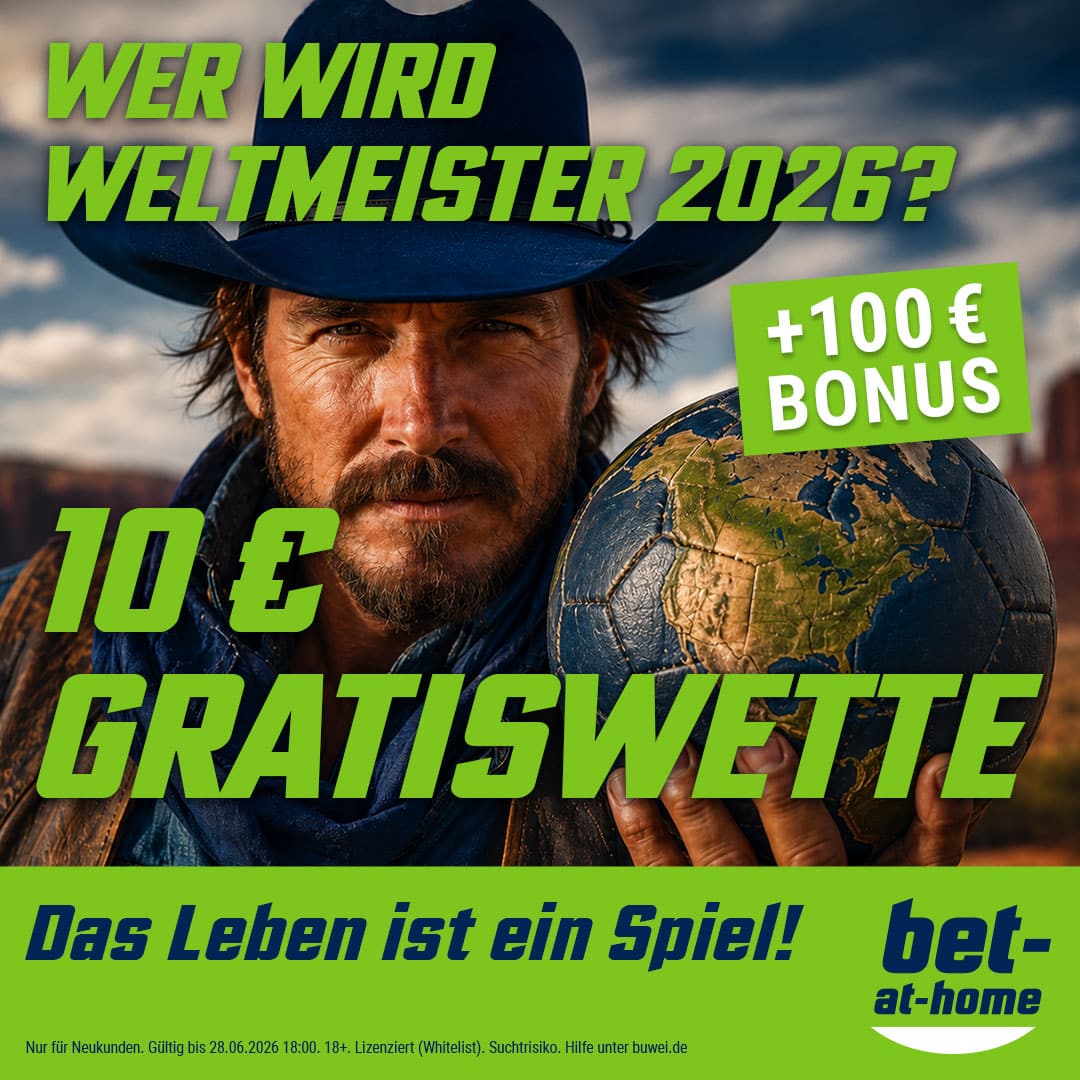 Bet-at-home 10€ Gratis WM Wette USA Paraguay TV Wetten