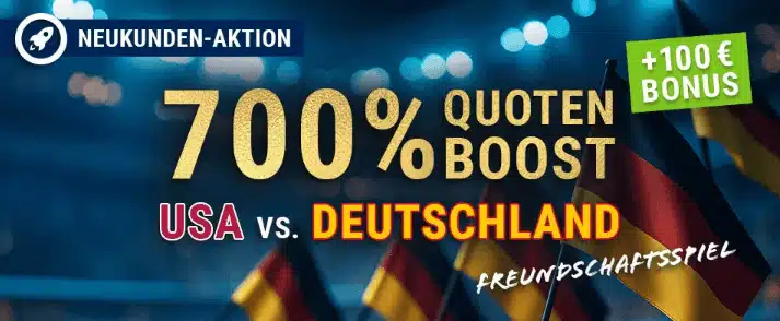 Jetzt den Bet-at-Home 700% Quotenboost zu USA - Deutschland USA Deutschland TV Wetten