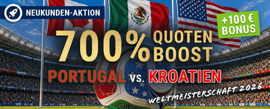 Jetzt den Bet-at-Home 700% Quotenboost zu Portugal - Kroatien sichern WM Boost bei Bet-at-Home