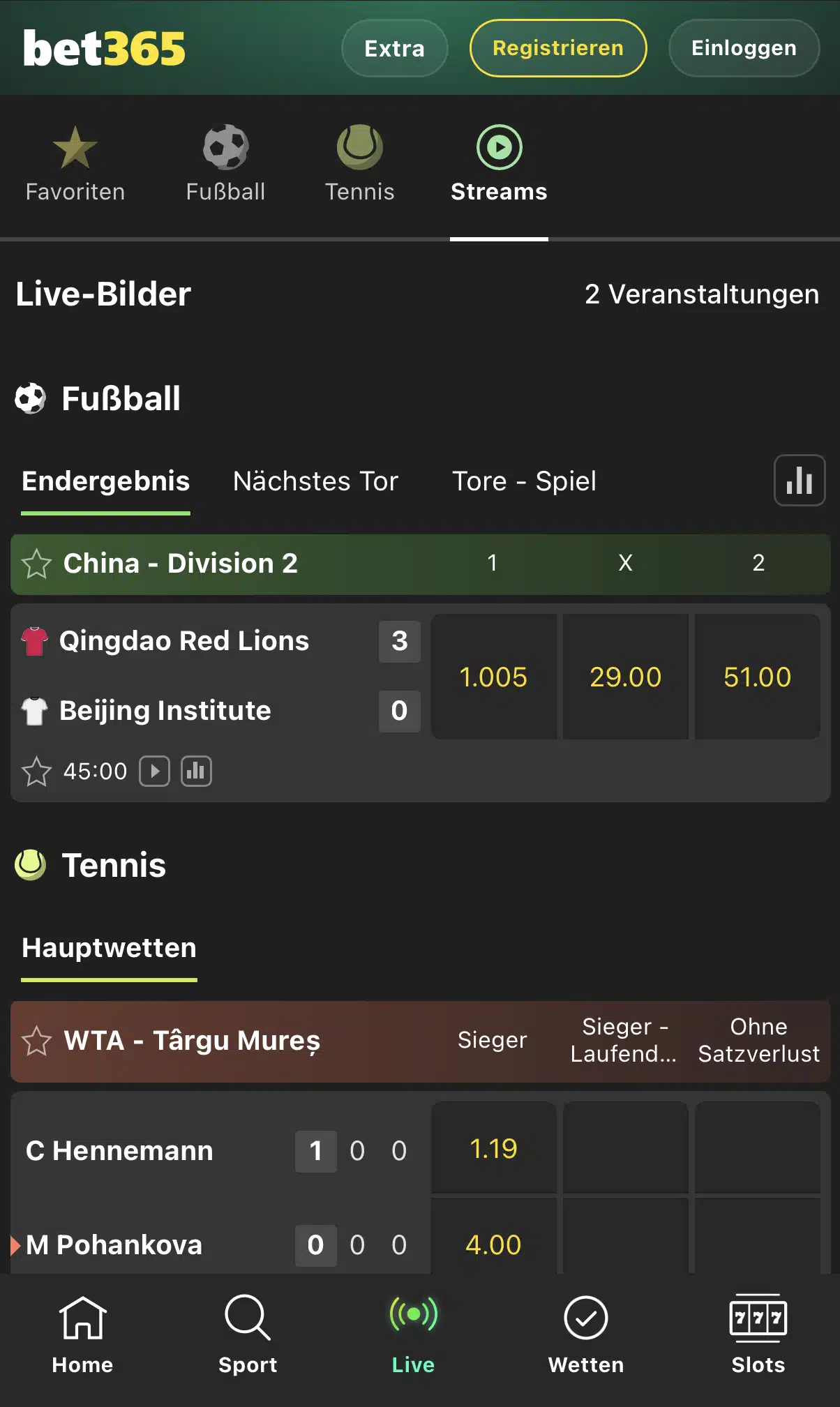bet365 Live-Wetten und Live-Streaming im Test