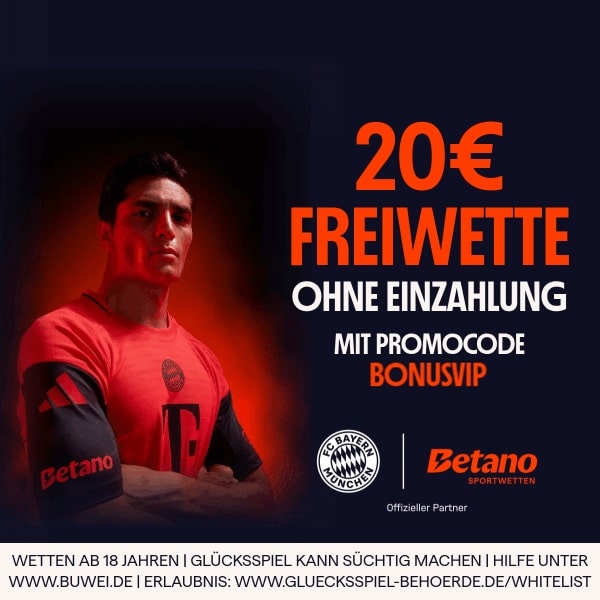 Wettanbieter Bonus ohne Einzahlung bei Betano