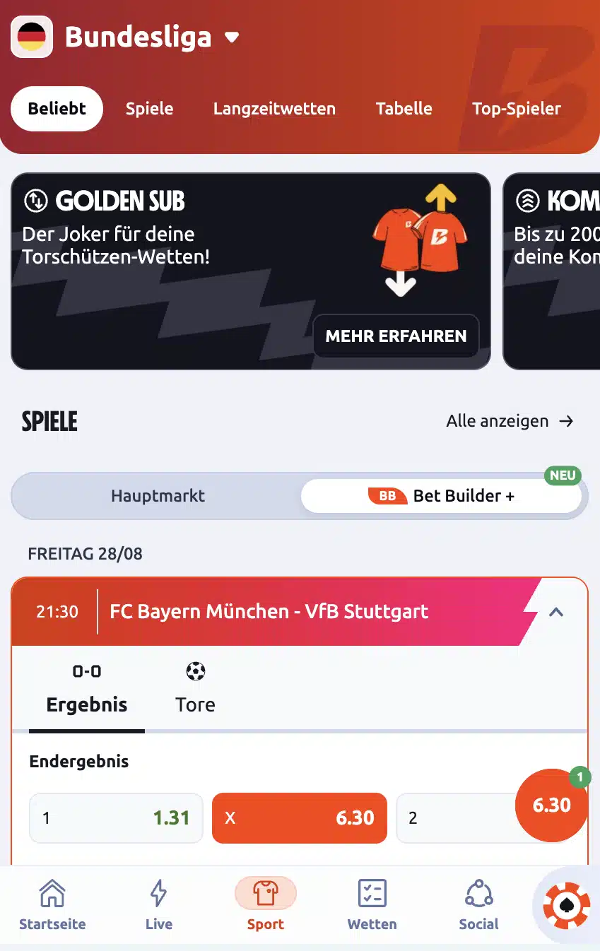 Betano App im Test – Bundesliga Wetten und Bet Builder