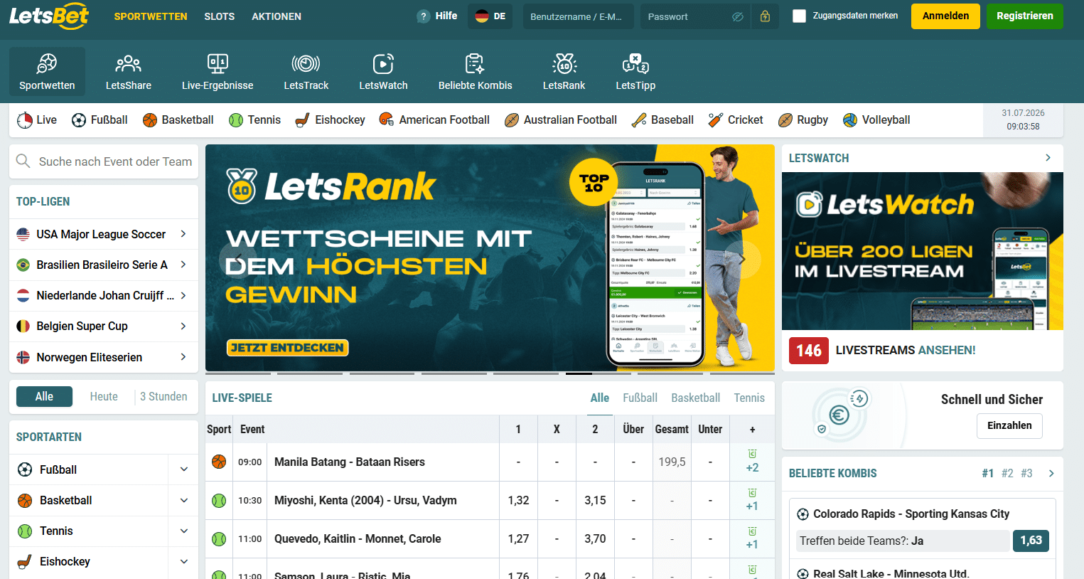 Letsbet Desktop Website
