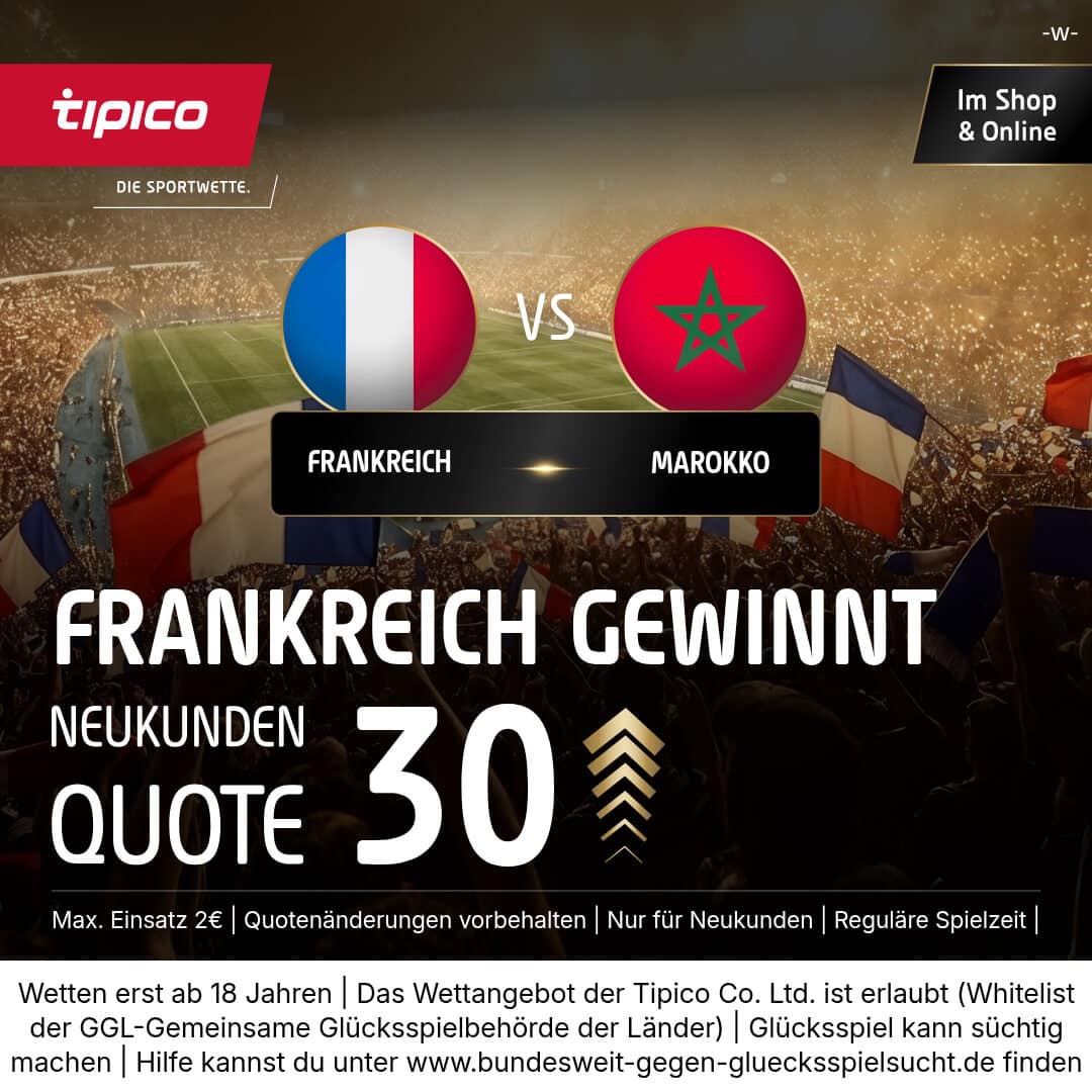 Tipico WM Quotenboost WM Quotenboost für Neukunden bei Tipico