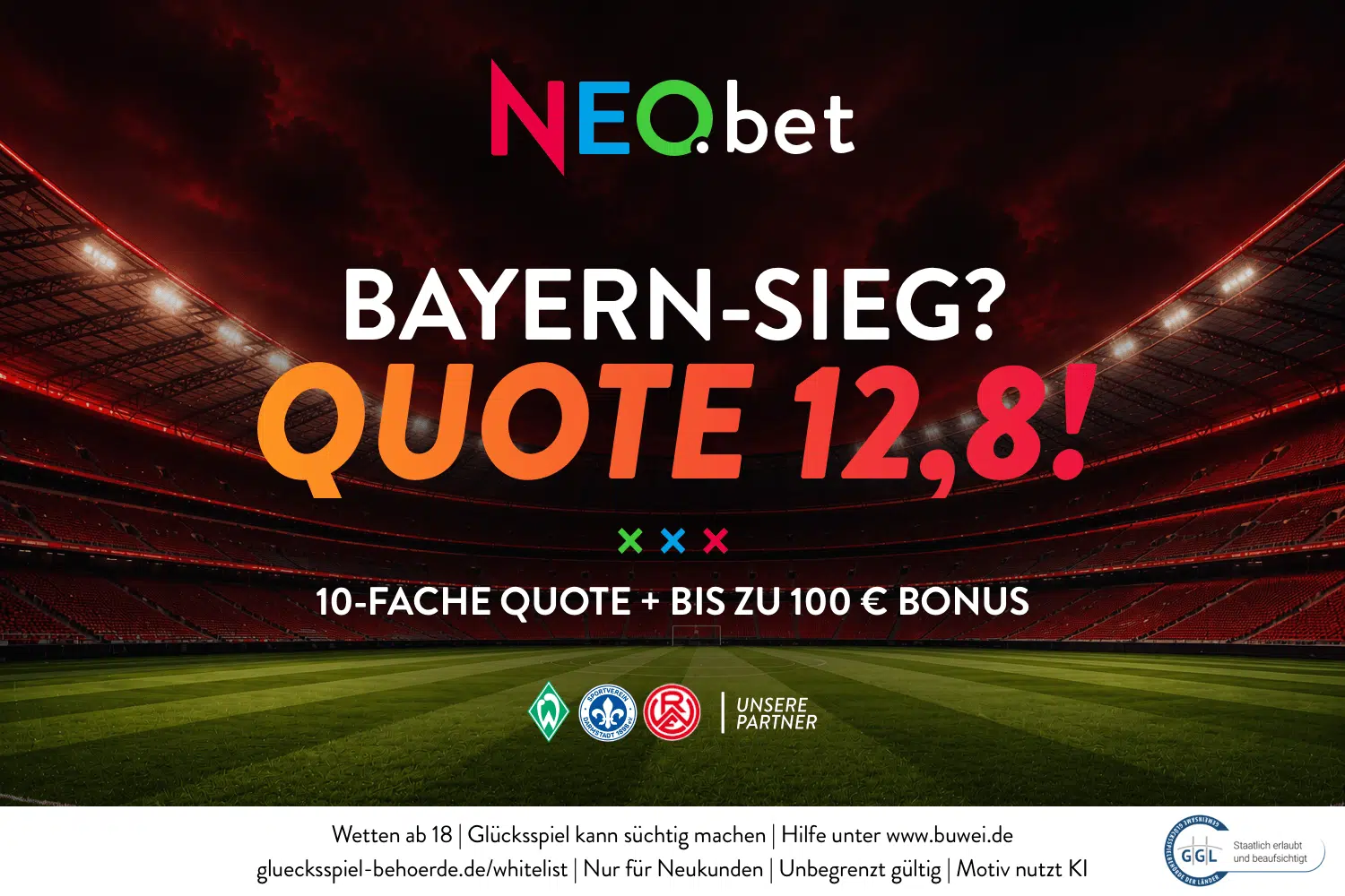 Jetzt mit NEO.bet 900% WM Quotenboost sichern NEO.bet Quotenboost zu Bayern - Stuttgart mit NEO.bet