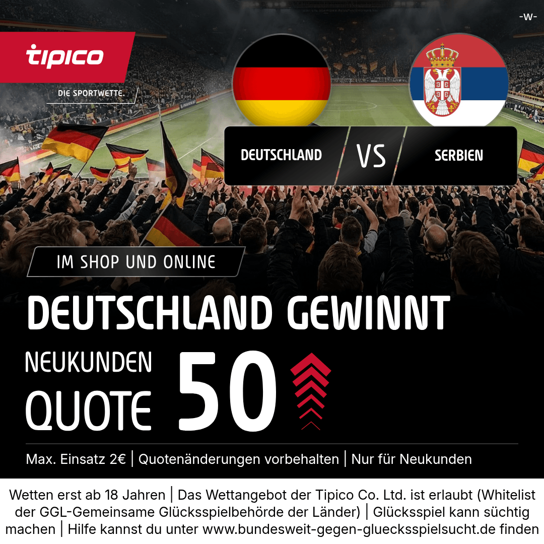 Tipico Quotenboost Elversberg Bayern Tipico Boost Deutschland Serbien TV