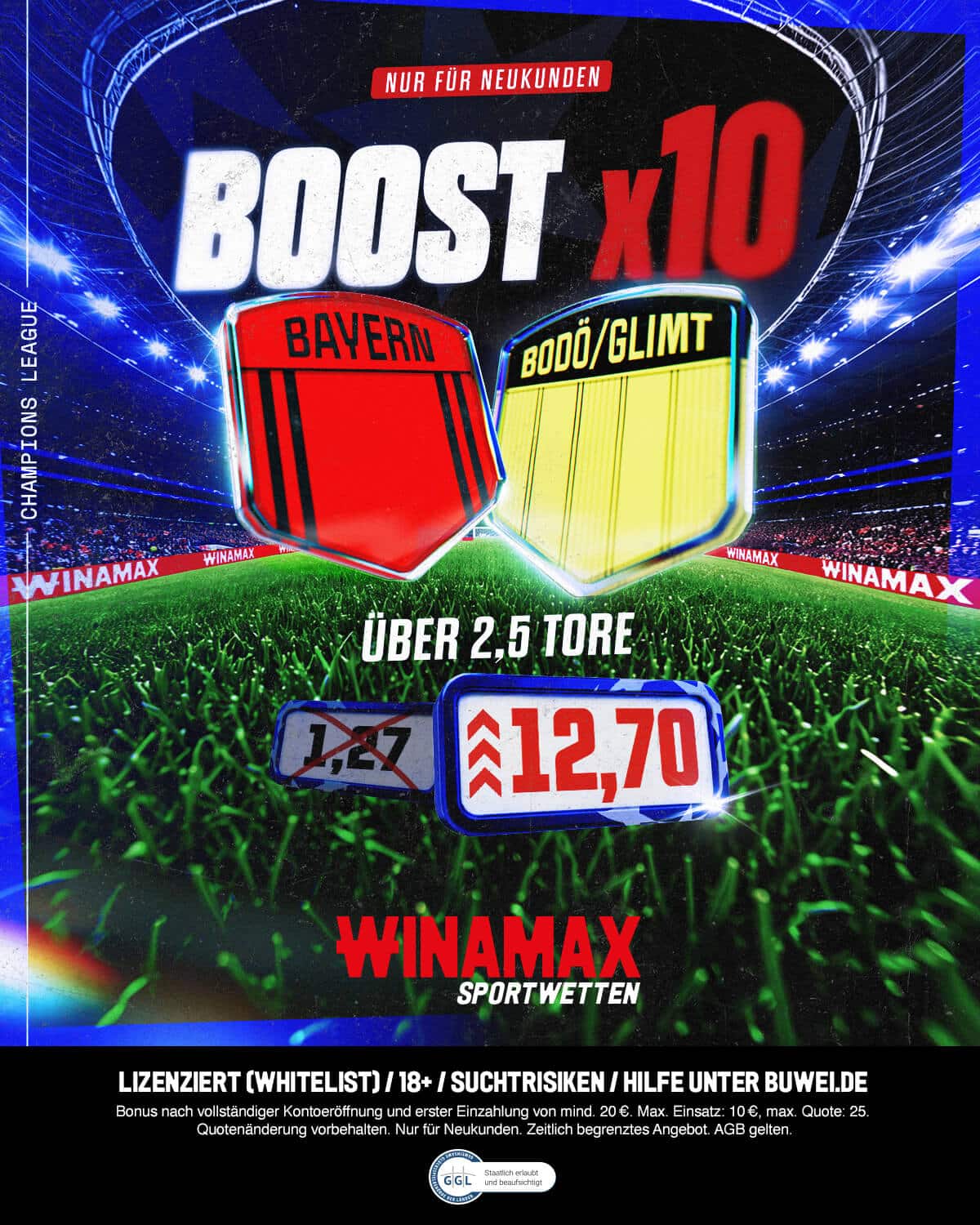 Jetzt Winamax 10x Boost holen Winamax Boost Bayern - Bodö/Glimt