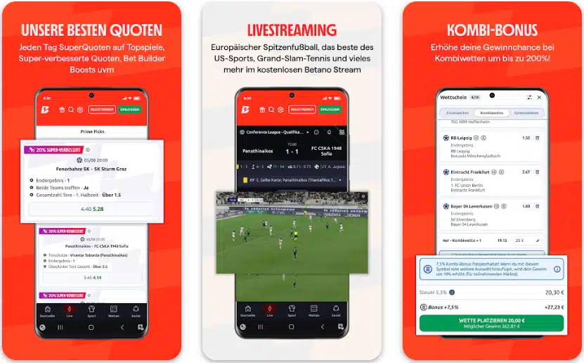 Betano Sportwetten App Screenshot