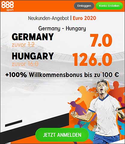 888Sport Quotenboost zu Deutschland - Ungarn