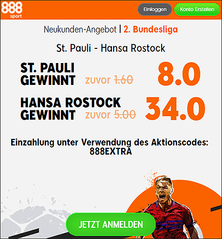 888Sport 2. Liga Quotenboost