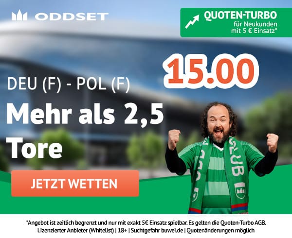 15.0 Quotenturbo zu Deutschland (F) vs. Polen (F) bei Oddset
