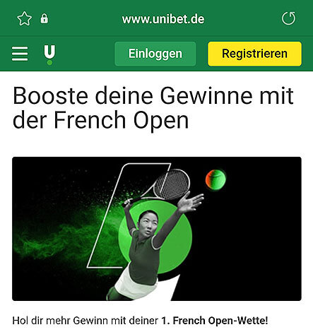 Unibet Live Profit Boost French Open
