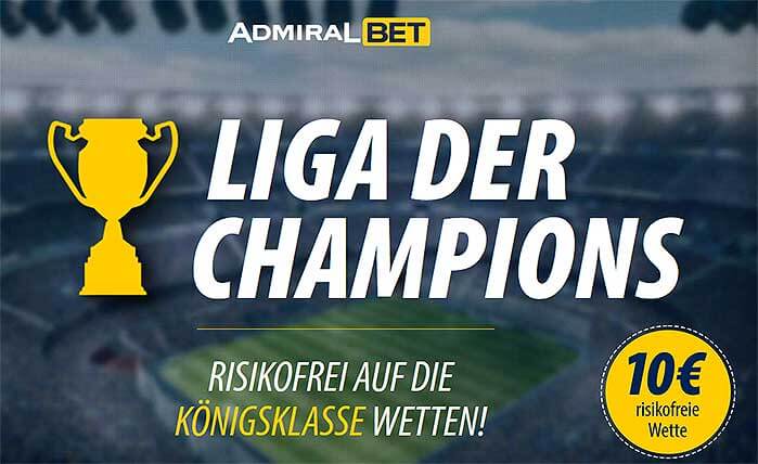 10 Euro risikofrei bei AdmiralBet