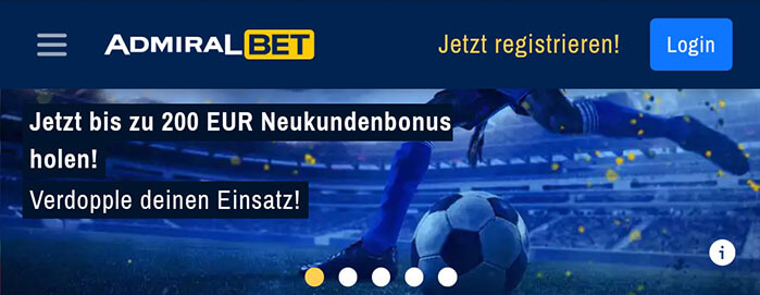 200 Euro Neukundenbonus AdmiralBet