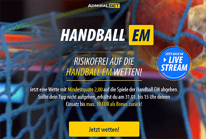 AdmiralBetHandball EM risikofrei wetten