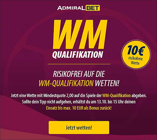 Grafik AdmiralBet risikofreie Wette