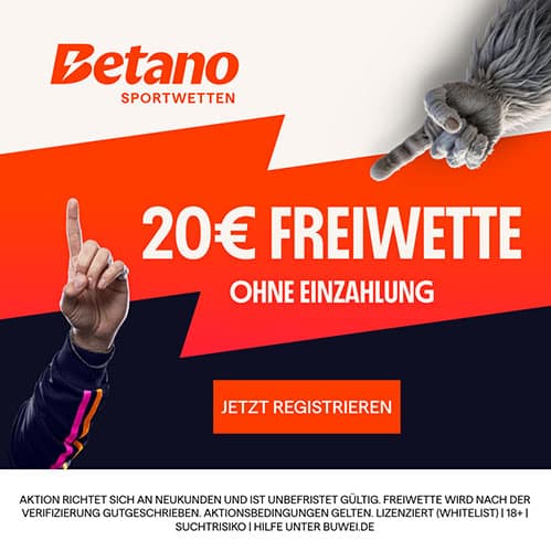 Betano: 20€ Freiwetten