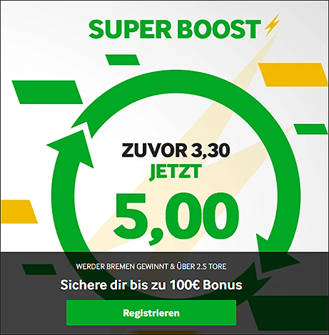 Betway 2. Bundesliga Quotenboost