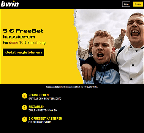 Zusätzliche 5 € Freebet bei Bwin