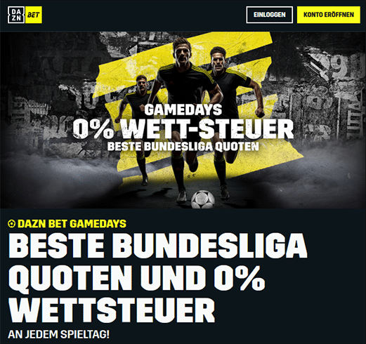 DAZN Bet: Gamedays ohne Wettsteuer